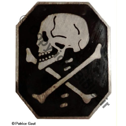 1939  TETE DE MORT 1e modele 3eDRILLE GC.2.9 non autorise fin 40  A.AUGIS LYON 1Lign Bol Dos lisse irreg Src.P.GOUT via H.GUYOT 